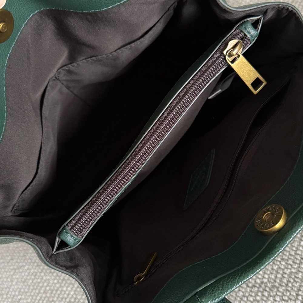 Fossil Green Leather Satchel - Picture 5 of 8